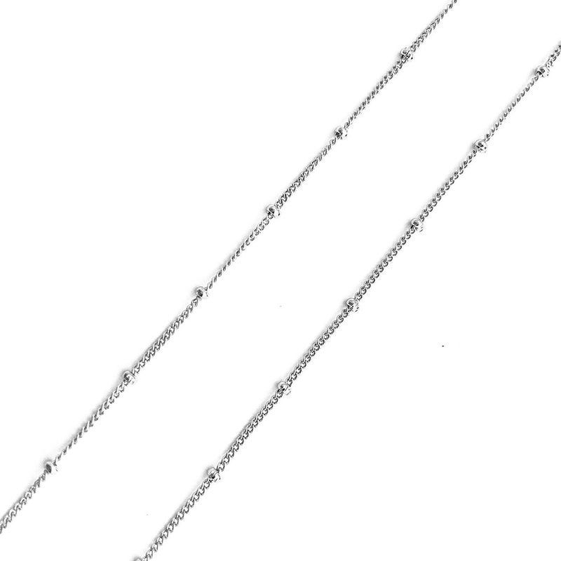 Amkaka Minimalist Sterling Silver Choker Necklace Thin Bead Ball Necklace (Silver) - Image 3